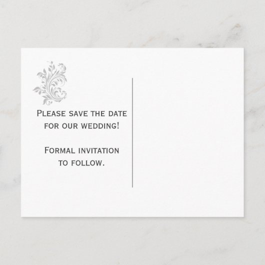 ラベエレガントンダーパープルグレイカスタマイズSaのスクロール 案内ポストカード (裏面)