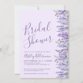 ラベエレガントンダーパープルフローラブライダルシャワー 招待状 (正面)