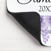 ラベエレガントンダーパープルフローラ水彩 マウスパッド (コーナー)