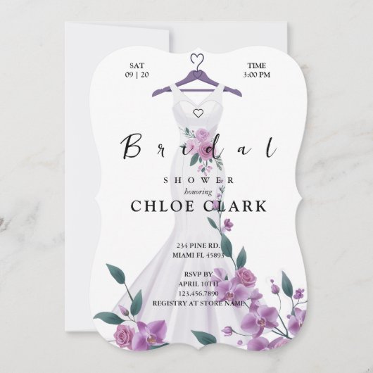 ラベエレガントンダーフローラドレ結婚ス 招待状 (正面)