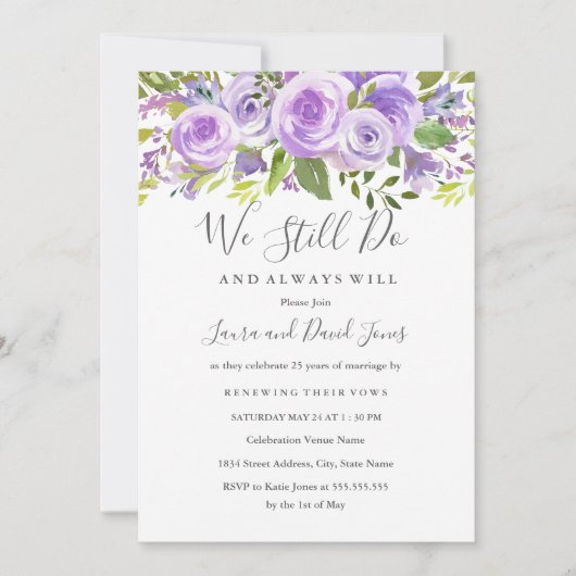 ラベエレガントンダーフローラバラ結婚の発願の更新 招待状 (正面)