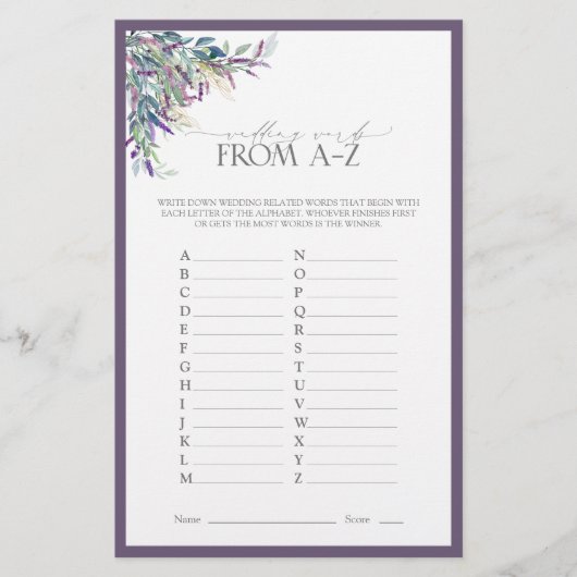 ラベエレガントンダーフローラブライダルシャワーゲーム (正面)