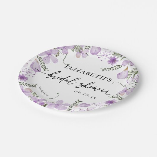 ラベエレガントンダーフローラブライダルシャワー紙プレート ペーパープレート (アングル)