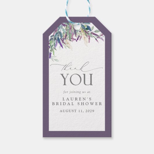 ラベエレガントンダーフローラブライダルシャワー ギフトタグ (正面)