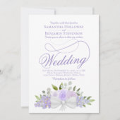 ラベエレガントンダーフローラブーケQRコード結婚ズ 招待状 (正面)