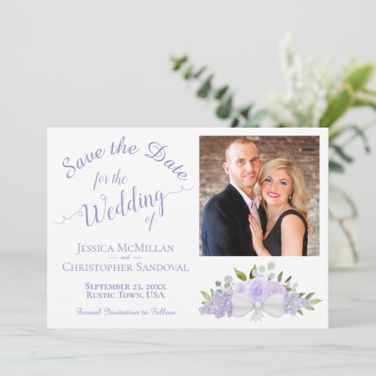 ラベエレガントンダーフローラ書道結婚写真 セーブザデート (スタンド正面)