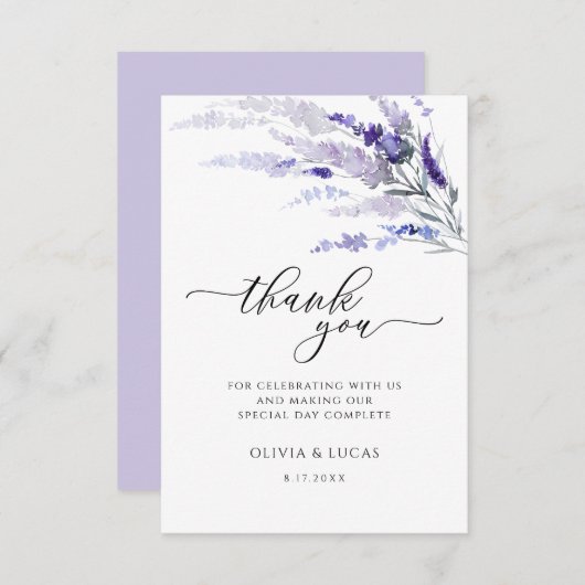 ラベエレガントンダーフローラ植物野結婚草地 サンキューカード (正面/裏面)
