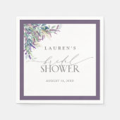 ラベエレガントンダーフローラ水彩ブライダルシャワー スタンダードカクテルナプキン (正面)
