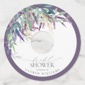 ラベエレガントンダーフローラ水彩ブライダルシャワー ワイングラスタグ (正面)