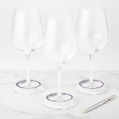 ラベエレガントンダーフローラ水彩ブライダルシャワー ワイングラスタグ (セット)