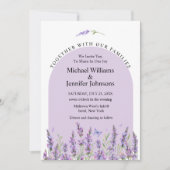 ラベエレガントンダーフローラ紫のアーチ結婚写真 招待状 (正面)
