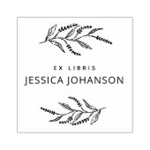 ラベエレガントンダーモダンボタニカルEx Librisブック ラバースタンプ (インプリント)