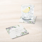 ラベエレガントンダーユーカリの葉結婚葉 スクエアペーパーコースター (インサイチュ)