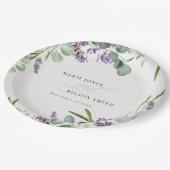 ラベエレガントンダーユーカリの葉結婚葉 ペーパープレート (アングル)