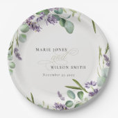 ラベエレガントンダーユーカリの葉結婚葉 ペーパープレート (正面)