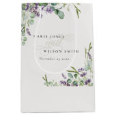 ラベエレガントンダーユーカリの葉結婚葉 ミディアムペーパーバッグ (正面)