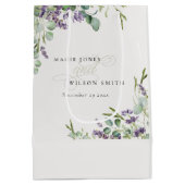 ラベエレガントンダーユーカリの葉結婚葉 ミディアムペーパーバッグ (裏面)