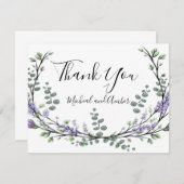 ラベエレガントンダーユーカリ結婚スサンキューカード サンキューカード (正面/裏面)