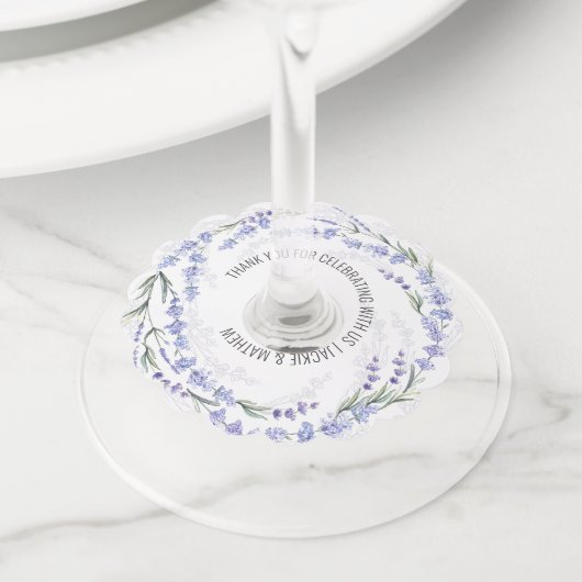 ラベエレガントンダーリース結婚式の引き出物 ワイングラスタグ (クローズアップ)