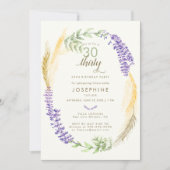 ラベエレガントンダー小麦リーススパ30th誕生日 招待状 (正面)