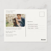 ラベエレガントンダー水の色のフローラ結婚式の招待 ポストカード (裏面)