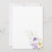 ラベエレガントンダー水カラーフローラフォーマル結婚の 招待状 (裏面)