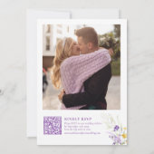 ラベエレガントンダー水カラーフローラ結婚ズ 招待状 (裏面)