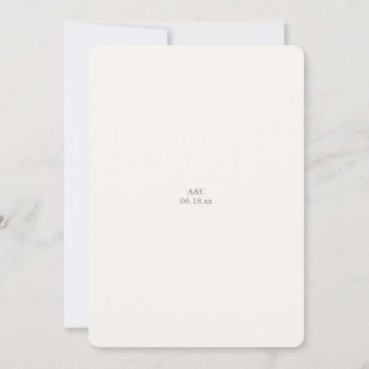 ラベエレガントンダー水カラーフローラ結婚ズ 招待状 (裏面)