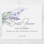 ラベエレガントンダー水カラーブライダルシャワーの好意 スパークリングワインラベル (シングルラベル)