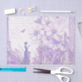 ラベエレガントンダー水彩フローラティッシュペーパー 薄葉紙 (クラフト)