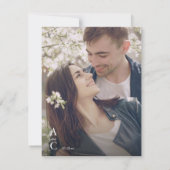 ラベエレガントンダー水彩フローラ写真結婚の セーブザデート (裏面)