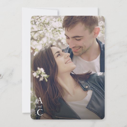 ラベエレガントンダー水彩フローラ写真結婚の 招待状 (裏面)