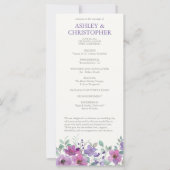 ラベエレガントンダー水彩フローラ結婚式 プログラム (正面)