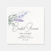 ラベエレガントンダー水彩ブライダルシャワー スタンダードカクテルナプキン (正面)