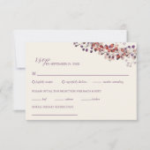 ラベエレガントンダー秋結婚の 出欠カード (正面)