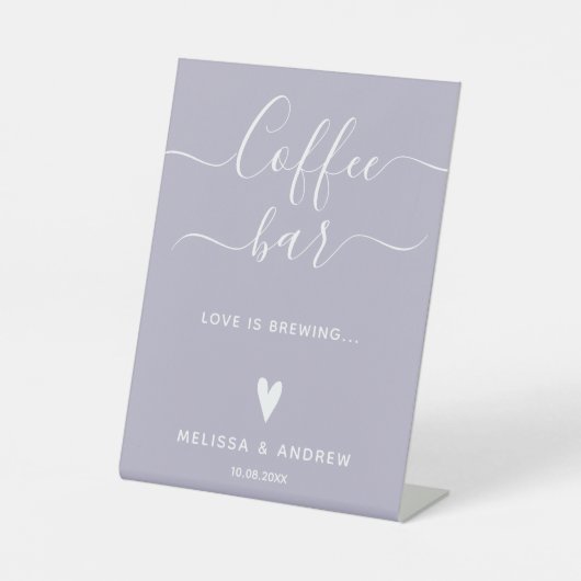 ラベエレガントンダー結婚のコーヒーバー 台座サイン (正面)
