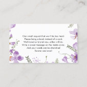 ラベエレガントンダー薄紫ブックベビーカード 名刺 (裏面)