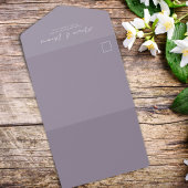 ラベエレガントンダー薄紫書道写真 オールインワン招待状