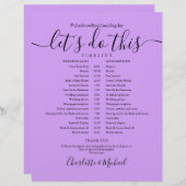 ラベエレガントンダー薄紫結婚のスケジュール (正面/裏面)