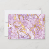 ラベエレガントンダー金ゴールド大理石RSVP 出欠カード (裏面)