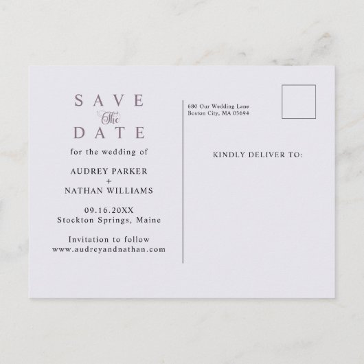 ラベエレガントンダー3写真の日付を保存 案内ポストカード (裏面)