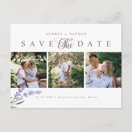 ラベエレガントンダー3写真の日付を保存 案内ポストカード (正面)