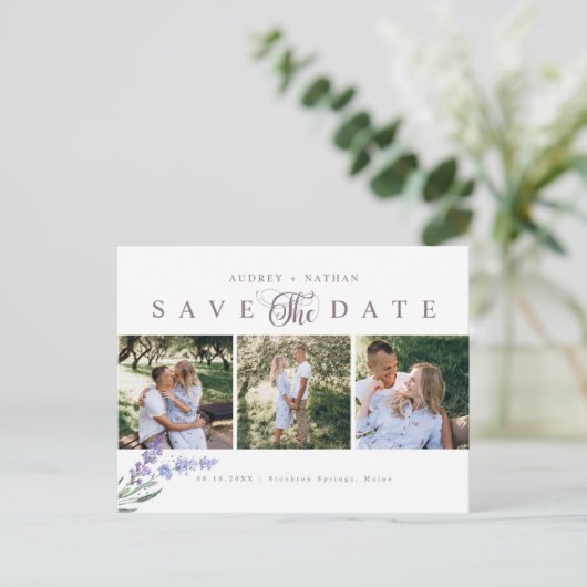 ラベエレガントンダー3写真の日付を保存 案内ポストカード (スタンド正面)