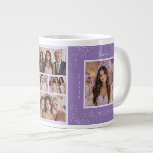 ラベエレガントンダー6フォトコラージキンセニェラ ジャンボコーヒーマグカップ (正面右)