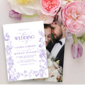 ラベエレガントンダーChinoiserieフローラ写真結婚の 招待状