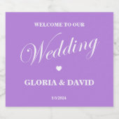 ラベエレガントンダ結婚のワきらめくインラベル スパークリングワインラベル (シングルラベル)