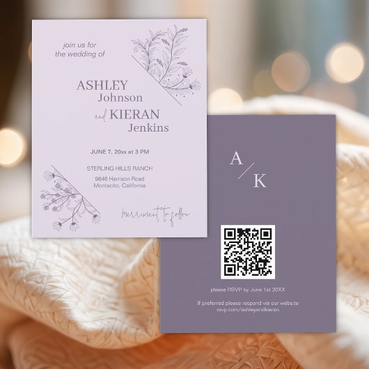 ラベエレガントンダ結婚ー予算招待状 チラシ