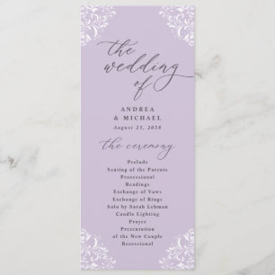 ラベエレガントンパープルクラシックヴィンテージ結婚ズ プログラム