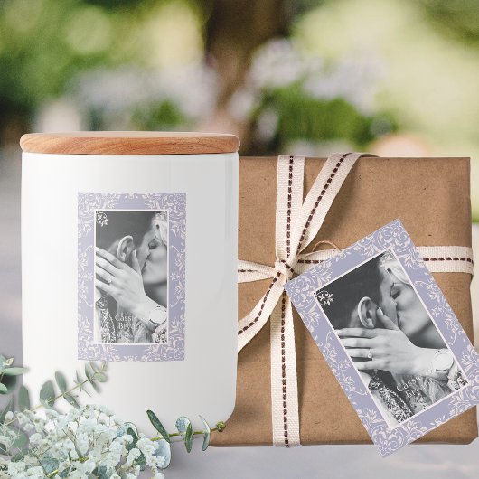 ラベエレガントンパープルシック縁どウェディングラベル フードラベル