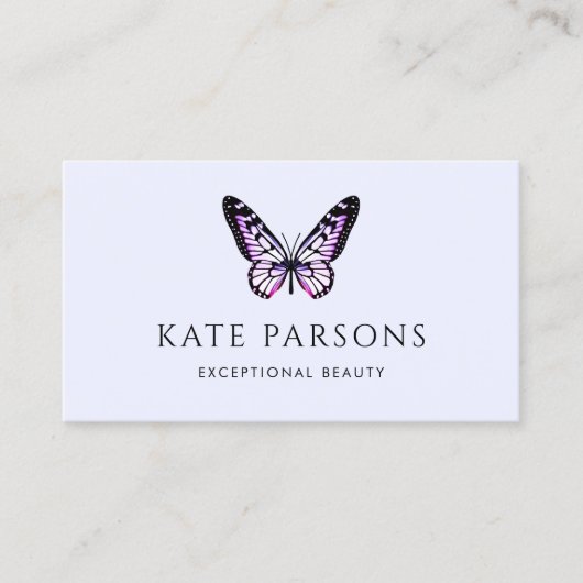 ラベエレガントンパープルバタフライ 名刺 (正面)
